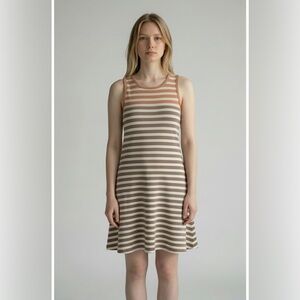NWT Z Supply Striped Brown White Tank Dress XS